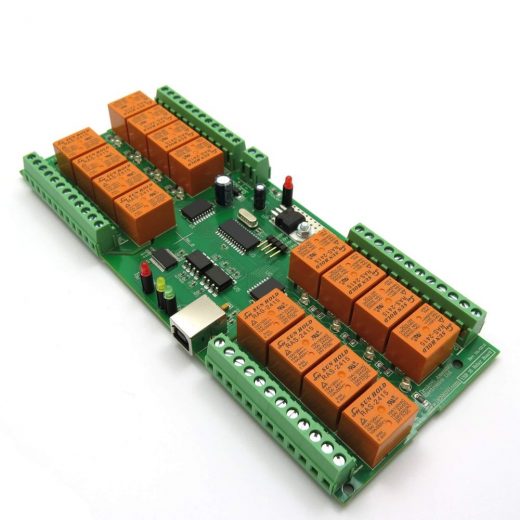 USB 16 Channel Relay Module, DIN Rail BOX - Virtual COM (Serial) Port